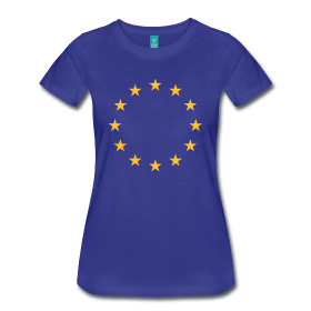 Golden Europe Stars on a navy shirt
